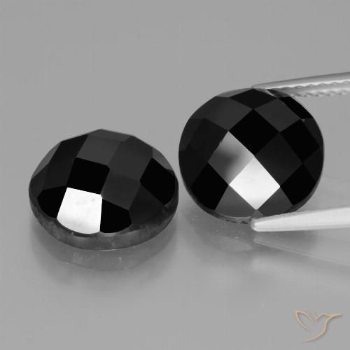 9.59ctw Naturale Nero Spinello, Rotondo, Opaco