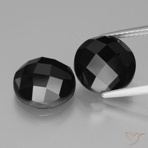 9.64ctw Naturale Nero Spinello, Rotondo, Opaco