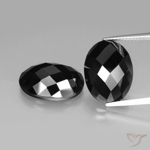 Gemme di Spinello Nero naturale da 19.43 ct, Taglio ovale, Opaco