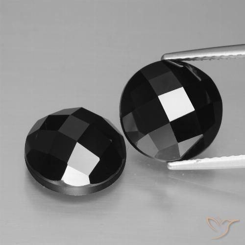 9.58ctw Naturale Nero Spinello, Rotondo, Opaco