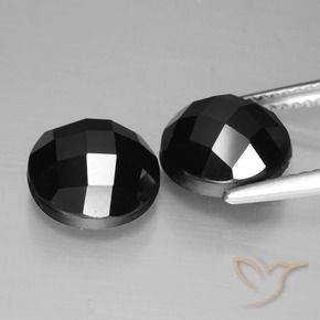 Gemme di Spinello Nero naturale da 7.11 ct, Rotondo, Opaco