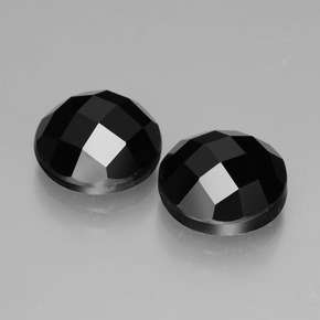 Spinello naturale nero da 7,77 ct, taglio rotondo, opaco