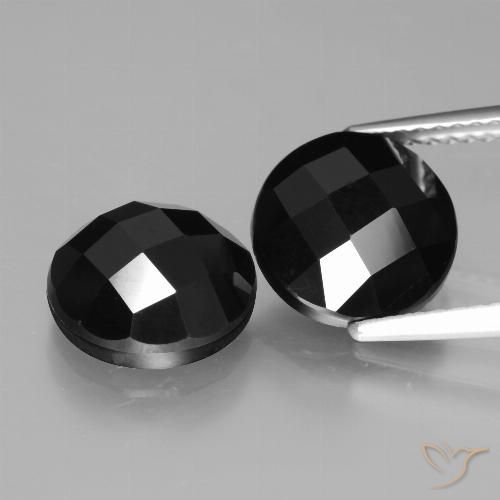 6.91ctw Naturale Nero Spinello, Rotondo, Opaco