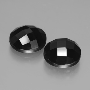 Spinello naturale nero da 6,40 ct, taglio rotondo, opaco