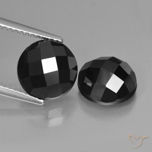 6.72ctw Naturale Nero Spinello, Rotondo, Opaco, Photo A