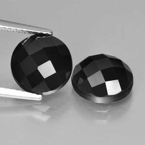 Gemme di Spinello Nero naturale da 6.76 ct, Taglio rotondo, Opaco