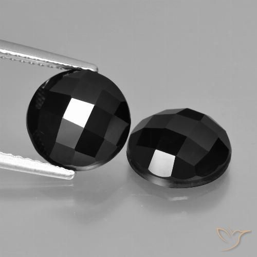 6.49ctw Naturale Nero Spinello, Rotondo, Opaco