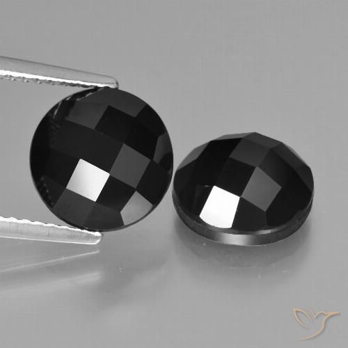 7.24ctw Naturale Nero Spinello, Rotondo, Opaco, Photo A