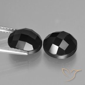 Gemme di Spinello Nero naturale da 7.24 ct, Rotondo, Opaco