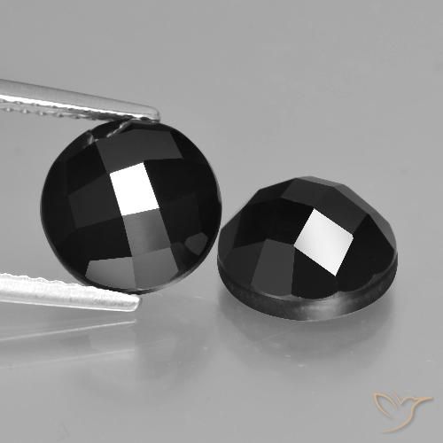 7.57ctw Naturale Nero Spinello, Rotondo, Opaco