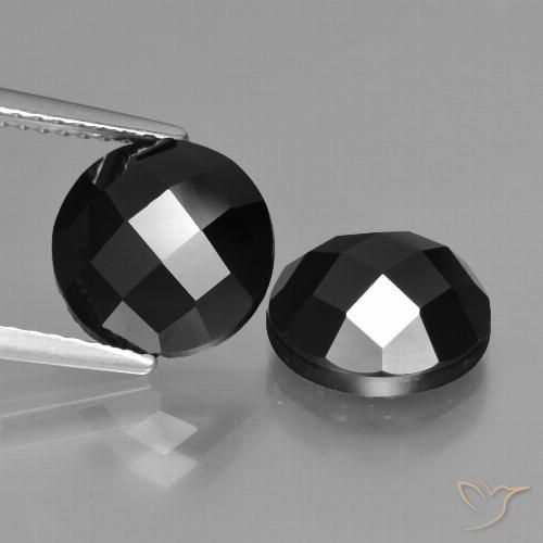6.56ctw Naturale Nero Spinello, Rotondo, Opaco