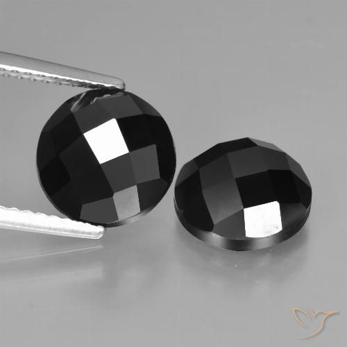6.58ctw Naturale Nero Spinello, Rotondo, Opaco, Photo A
