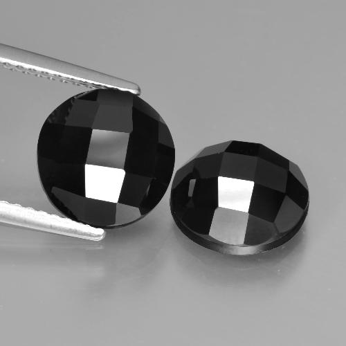 Spinello naturale nero da 7,13 ct, taglio rotondo, opaco