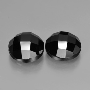 Spinello naturale nero da 7,13 ct, taglio rotondo, opaco