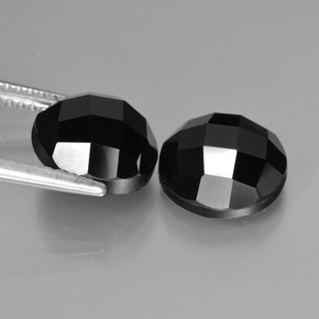 Spinello naturale nero da 7,13 ct, taglio rotondo, opaco
