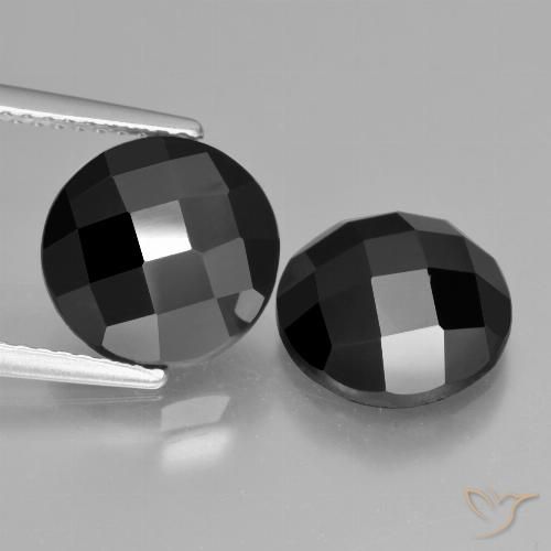 7.45ctw Naturale Nero Spinello, Rotondo, Opaco