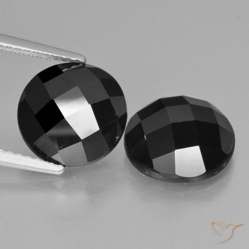 8.20ctw Naturale Nero Spinello, Rotondo, Opaco
