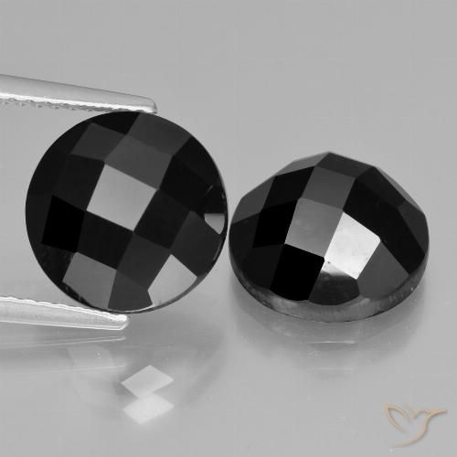 9.97ctw Naturale Nero Spinello, Rotondo, Opaco, Photo A