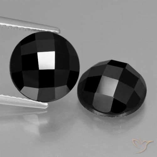 9.47ctw Naturale Nero Spinello, Rotondo, Opaco