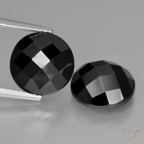 7.87ctw Naturale Nero Spinello, Rotondo, Opaco
