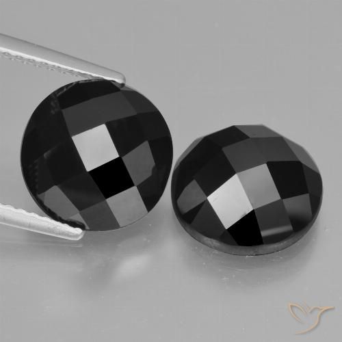 9.40ctw Naturale Nero Spinello, Rotondo, Opaco