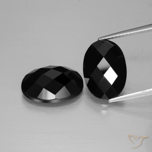 Gemme di Spinello Nero naturale da 12.47 ct, Ovale, Opaco
