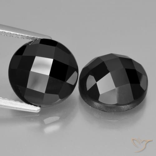 10.08ctw Naturale Nero Spinello, Rotondo, Opaco
