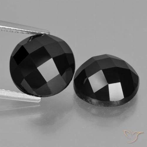 9.88ctw Naturale Nero Spinello, Rotondo, Opaco