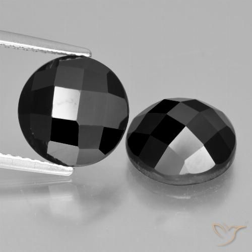 8.89ctw Naturale Nero Spinello, Rotondo, Opaco