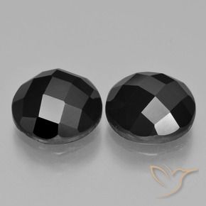 Gemme di Spinello Nero naturale da 8.89 ct, Rotondo, Opaco