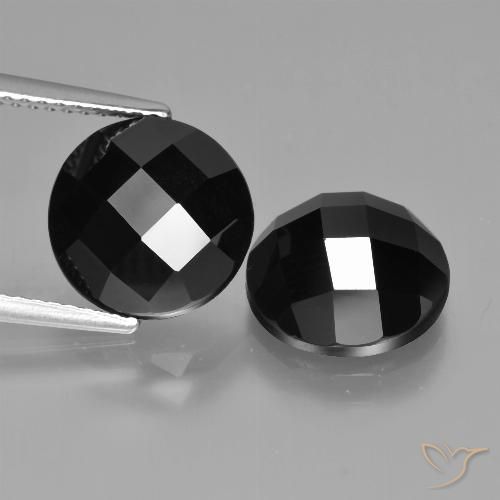 8.61ctw Naturale Nero Spinello, Rotondo, Opaco