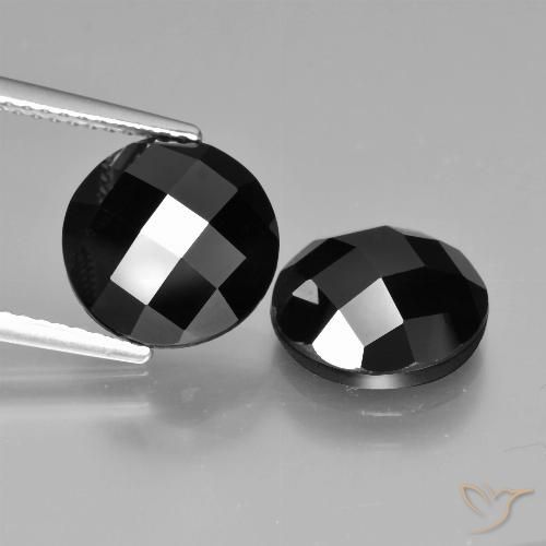 7.94ctw Naturale Nero Spinello, Rotondo, Opaco