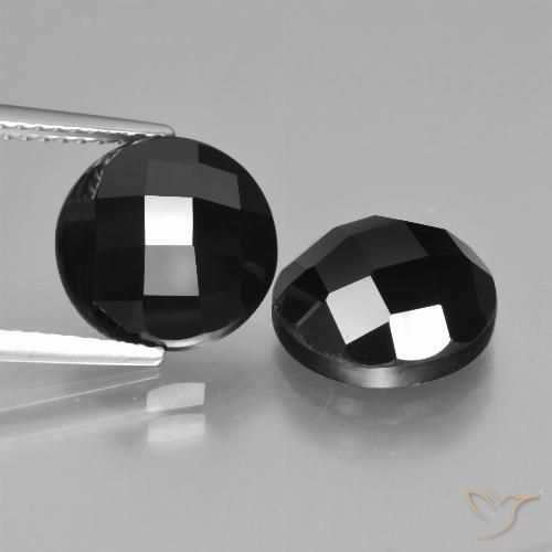 9.00ctw Naturale Nero Spinello, Rotondo, Opaco