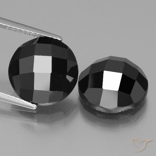 13.97ctw Naturale Nero Spinello, Rotondo, Opaco