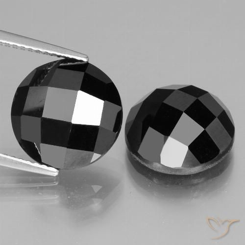 14.85ctw Naturale Nero Spinello, Rotondo, Opaco