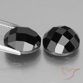 Gemme di Spinello Nero naturale da 14.85 ct, Rotondo, Opaco