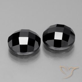 Gemme di Spinello Nero naturale da 15.03 ct, Rotondo, Opaco