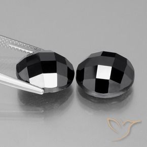 Gemme di Spinello Nero naturale da 15.03 ct, Rotondo, Opaco