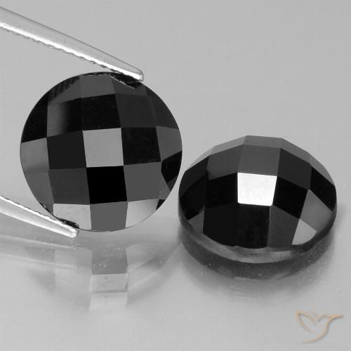 14.92ctw Naturale Nero Spinello, Rotondo, Opaco