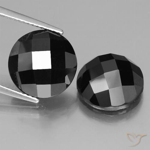 15.39ctw Naturale Nero Spinello, Rotondo, Opaco