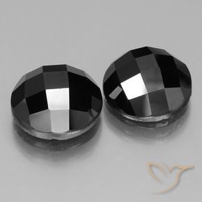 Gemme di Spinello Nero naturale da 15.39 ct, Rotondo, Opaco