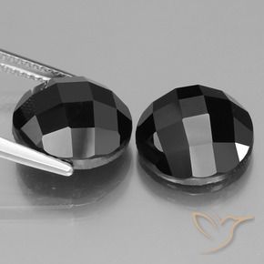 Gemme di Spinello Nero naturale da 15.39 ct, Rotondo, Opaco