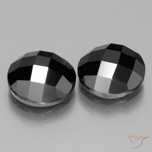 Gemme di Spinello Nero naturale da 14.02 ct, Rotondo, Opaco