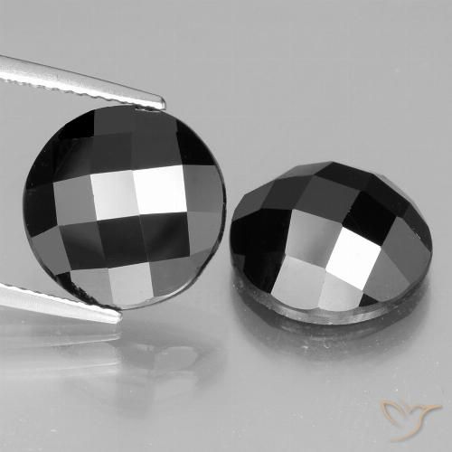 12.72ctw Naturale Nero Spinello, Rotondo, Opaco
