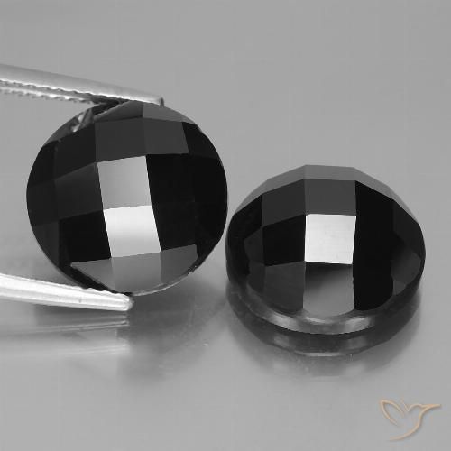 15.27ctw Naturale Nero Spinello, Rotondo, Opaco, Photo A