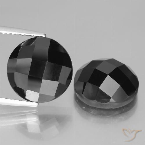 14.47ctw Naturale Nero Spinello, Rotondo, Opaco