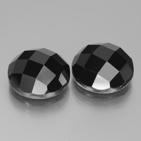 Spinello naturale nero da 14,20 ct, taglio rotondo, opaco