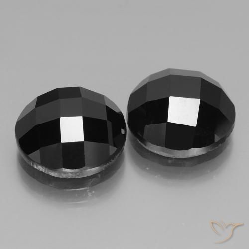 Gemme di Spinello Nero naturale da 14.30 ct, Rotondo, Opaco