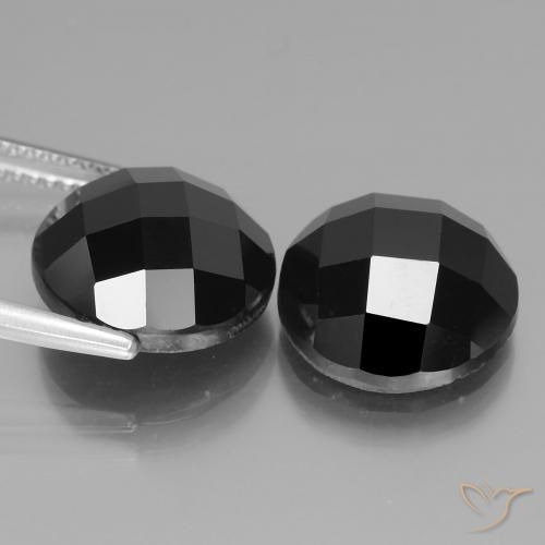 Gemme di Spinello Nero naturale da 14.30 ct, Rotondo, Opaco