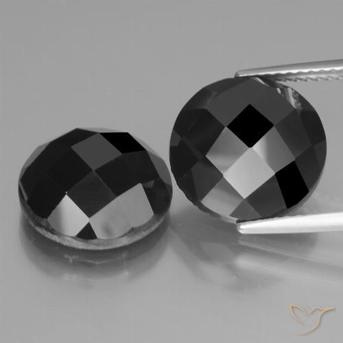 15.28ctw Naturale Nero Spinello, Rotondo, Opaco